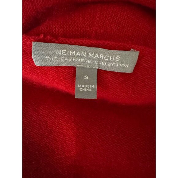 Neiman Marcus Cashmere Collection Red Open Front Long Cardigan Sweater Luxury - Picture 5 of 9